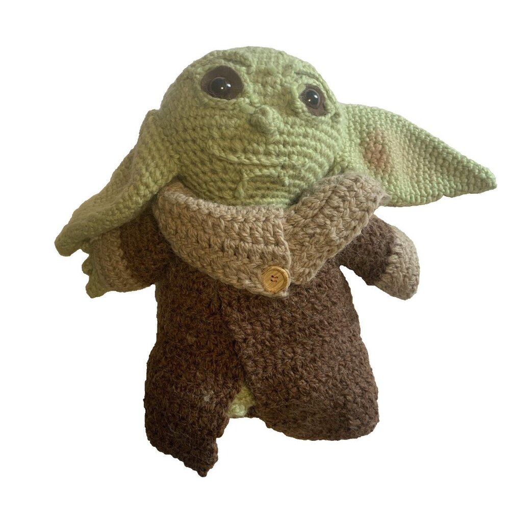 Hand-Crocheted “Baby Yoda” Inspired Plush - 15 Inches - Soft and Cuddly